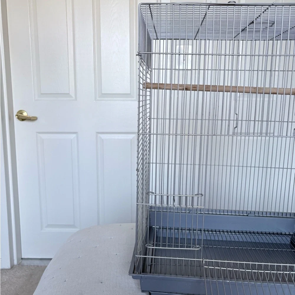 Spacious Gray Bird Cage